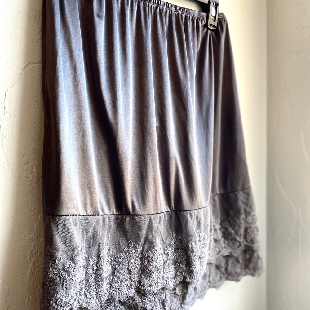 Grey Silk/Lace Dress Extender Slip